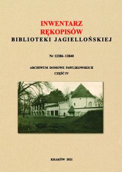 Cover for Inwentarz rękopisów Biblioteki Jagiellońskiej: Nr 12386-12840